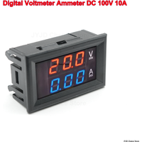 DC 100V 10A Digital Voltmeter Ammeter Amp Voltage Current Meter Tester 0.28 Inch Dual LED Display Panel with Connect Wires JYJD