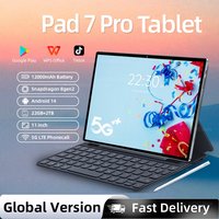 Pad 7 Pro Android 14 Tablet Snapdragon 8gen2 GPS WPS 5G Dual SIM 22TB+2TB WiFi Bluetooth HD 4K 12000mAh Global Version Tablet PC