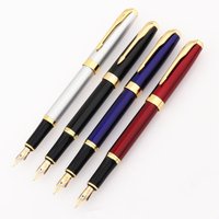 High Quality Metal Fountain Pen Business Black Golden Student Stationery Office School Supplies Gift Ink Pens Calligraphy Pen