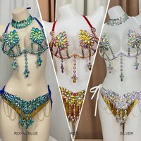 Hand Made Wire Bra Costume Bra Waist Belt 2pcs/Set Professional Samba Carnival Stage