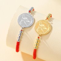 St. Michael Archangel Bracelet Stainless Steel Adjustable Link Chain Braided Rope Jewelry Protect Us Religious Amulet Christian