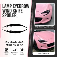 Glossy Black Front Headlight Eyebrow Spoiler Sticker Modification Decoration Car Body Kit For Mazda MX-5 Miata ND 2016+