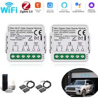 AC100-240V Tuya Zigbee/WiFi Smart Garage Door Opener Controller Module Smart Life APP Voice Control Alexa Google Assistant
