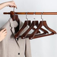 High-End Wooden Suit Hanger Elm Wood Luxury Tuxedo Wide Shoulder Wooden Clothes Hanger Creative Design Anti-Slip Structure