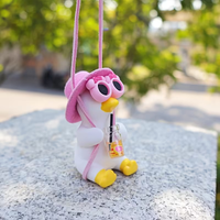 Cute swaying duck car decoration, rearview mirror accessory, vehicle suspension part. Universal model.