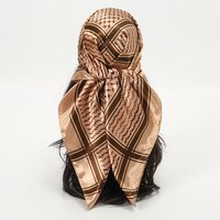 90*90CM Women Luxury Brand Satin Silk Scarf Foulard Shemagh Keffiyeh Bandana Cheveux Soft Neckerchief Hijab Hair Accessories