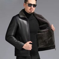 Leder Pelz Jacke Männer Schaffell Jacke Echte Winter Echtes Leder Mantel Männer Vintage Klassische Leder Jacken Hohe Qualität Männer