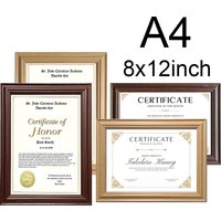1/2pcs 8x12in Wood Phoro Frame A4 Certificate Document Honor Frame Retro Classic Wood Color Red Picture Frame Hung Desktop