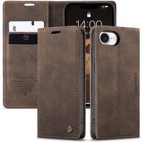 For iPhone 17e PU Leather Flip Wallet Case Magnetic Folio Cover Card Holder Credit Slots Kickstand TPU Shockproof Protective