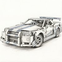 1410pcs Skyline GT-R Home Decoration Car Model DIY Assemble Bricks Model Birthday Christmas Gifts