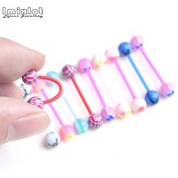 10/20pcs 14G Colorful Acrylic Tongue Piercing Barbell 1.6MM Plastic Ring Piercing Lengua Tragus Helix Ear Rings Body Jewelry