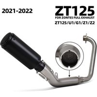 Motorcycle Exhaust Full System Stainless Front Link Pipe with S1 Muffler For Zontes ZT125 U1 G1 Z1 Z2 2021-2025