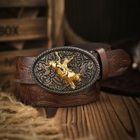 Ein lässiger Retro-Gürtel im Western-Stil für Herren und Damen! PU-Ledergürtel mit Metallschnalle, geeignet für den täglichen Arbeitsgebrauch