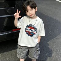 Best-selling cute digital print 100% cotton T-shirt, trendy children's comfortable, soft and breathable top