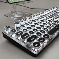 EWEADN TK100 Mechanical Keyboard Retro Punk Steam Keycap 104Keys with LED Backlit USB Wired Gamer Keyboards for Gaming Laptop PC