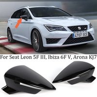 Noir pour Seat Leon 5F MK3 ST Cupra 2013-2020 Ibiza MK5 Arona 2017-2018 accessoires de couverture de rétroviseur latéral de voiture