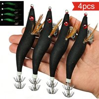4pcs Shrimp Egi Set 11.5cm Simulation Shrimp Fishing Lure Saltwater Shrimp Bait Sea Cuttlefish Squid Jig Octopus Fishing Set