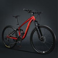 AliExpress YTYIN Fashion Full Suspension Mountain Bike High Carbon Steel Frame 24/26/27.5 Inch Disc Brakes Racing Grade 24/27/30 Speed Gears