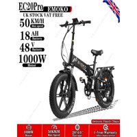 AliExpress NONE EMOKO EC20Pro Electric Bike 1000W Motor 48V18AH Lithium Battery Foldable Adult E-bike 20*4.0 inch Fat Tire All-Terrain Ebikes