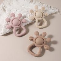 Newborn Baby gift silicone teether Food Grade Teething toy finger activity simulation bell rattle gry montessorisensory