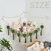 Hand-woven Gabled Wall Toy Net Bag, Hanging Organizer, Plush Toy Hand-woven Lace Hammock, Bohemian Hanging Storage Hammock
