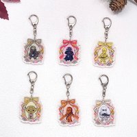 1/6Pcs Star Wars Yoda Car Keychain Accessories Acrylic Cute Charms Pendant For Bag Funny Key Holder Backpack Decoration Gifts