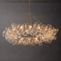 2026 Trendy Glass Bubble Art Gold Chrome LED Ceiling Chandeliers Lighting Lustre Suspension Luminaire Lampen For Living Room