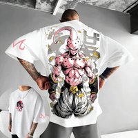 Dragon Ball Z Majin Buu Anime T-Shirt for Men, 100% Cotton Summer Casual Streetwear, Cool Graphic Print Tee for Daily Wear