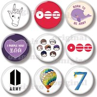 44MM I Purple You for Army Kpop Fans Pin Soft Button Jeawelry Creative Badge Cartoon Brooch Lapel Pin Bag Backpack Hat Decoratio