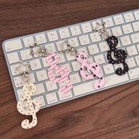 Fashion Cartoon Acrylic Keychain Shaped Illustration Sweet Musical Note Keychain Kawaii INS Bag Charms