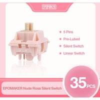 35 PCS EPOMAKER Nude Rosa 39gf 5-Pin Pre-Lubed Linear Silent Switches for Mechanical Keyboard 21mm Spring