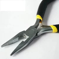 1Piece Portable Carbon Steel Forged Jewelry Pliers Set Mini Lightweight Manual Tools with round Flat Long Nose for Hair Crafting