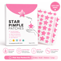 200PCS Pink Star Shaped Pimple Patches, Cute Blemish Stickers & Facial Decorative Patches