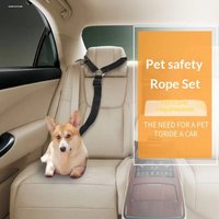 Adjustable Reflective Pet Car Seat Belt Nylon Dog Cat Harness Leash Puppy Travel Safety Walking Car Accessories