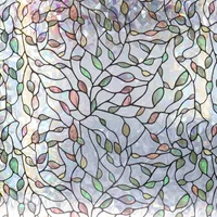 Window Privacy Film Stained Glass Rainbow Window Clings Stained Glass Window Decals Static Cling Window Sticker Non-Adhesive