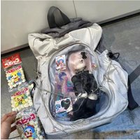 Y2K Casual Ita Backpacks Large Capacity Rucksacks Cute Girl Transparent Display Knapsack Teenage Trendy Travel Schoolbags