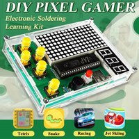 DIY Pixel Game Maker Kit Electronics DIY Soldering Project Practice Solder Learning Assembly with Shell Race Car Games