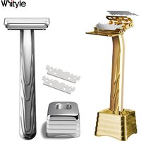 Whityle 21TS Glide Pro 4D Super Safety Shaving Shaver with Stand for Man Women Haft One Blade ECO-friendly Metal Razor Gift Box