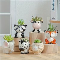 1pc A Cute Animal-Themed Ceramic Planter for Succulents, Perfect for Decorating Your Balcony Table.Gardening Gift Home Decor