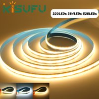 DC12V 24V COB LED Strip Light 320LEDs 384LEDs 528LEDs High Density Flexible Tape Adhesive 3000K 4000K 6000K Linear Lighting