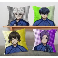Anime Blue Lock Cushion Cover Inches Farmhouse Decor Home Throw Pillow Covers for Couch Decorations