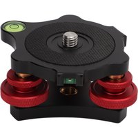 LP‑64 Camera Tripod Ball Head Leveling Base Aluminum Triple Wheel Leveler Bubble Level LP‑64 Aluminum Alloy Leveling Base