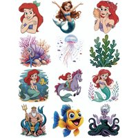 Movie The Little Mermaid Patch for clothes T-shirt Decal Decor stripes appliques thermo-stickers for children iron on transfer