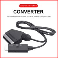 SCART To HDMI-compatible Converter Cables DC 5V Micro USB Cable 1080P Video Audio Converter Adapter for HDTV/DVD Set-top Box