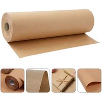 Brown Kraft Paper Roll Handmade DIY Gift Wrapping Kraft Paper Roll for Painting Art Craft Sketching Party Christmas Gift Packing