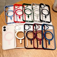 Luxury Shockproof For Magsafe Wireless Charge Case for iPhone 16 15 14 13 12 11 Plus 16 Pro Max XR Clear Magnetic Bumper Cover