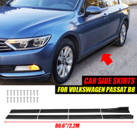 Akcesoria Volkswagen VW Passat B8 R-Line Sedan Nakładki Progowe Spojlery Zestaw Przedłużający ABS Czarny Połysk