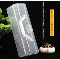 Brush Storage Box Calligraphy Toolbox Utensils Portable Art Transparent Storage Box Writing Tool Organizer