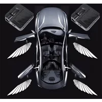 Car door angel wing welcome light, door opening sensing decoration modified wing projection ambient light car accessories