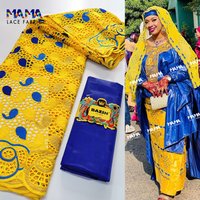 Tissu africain en dentelle de haute qualité, 2.5 + 2.5 Yards, Voile suisse sec avec bassin Riche, matériel pour robe traditionnelle indienne, 2025